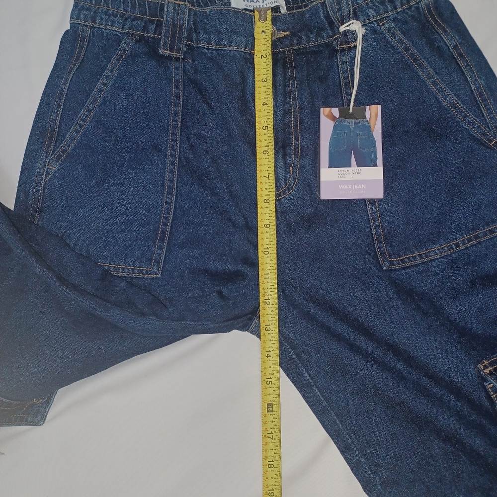 Wax Jean Collection Women New Size L Classic Blue Denim Pants - Picture 14 of 16